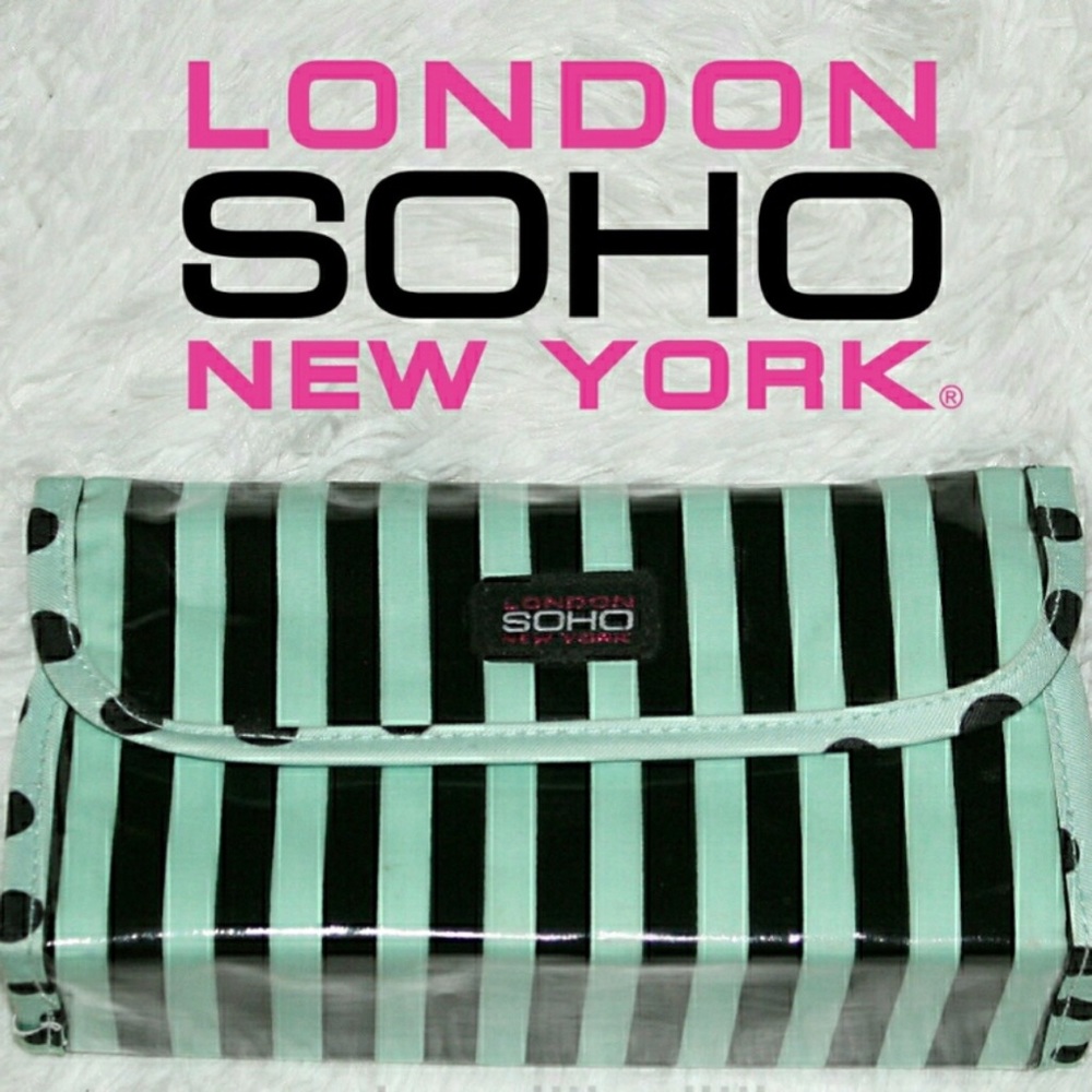 Soho London New York Tri Fold Makeup Bag Clutch